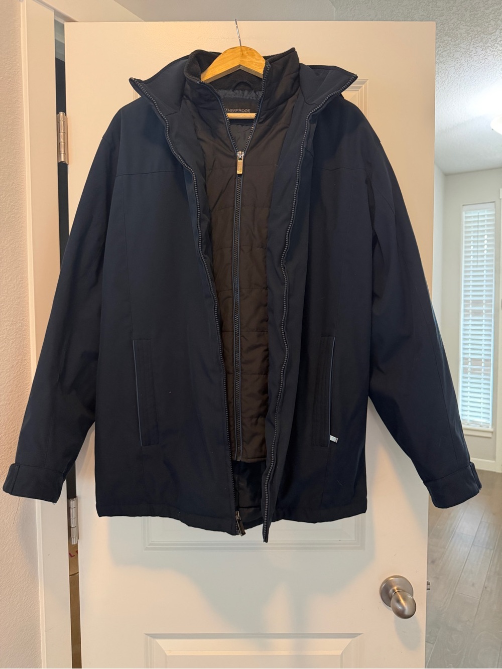 Weatherproof Men's Navy Hooded Puffer Jacket